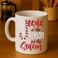 Jesus Is The Reason For The Season Candy Cane Christmas Coffee Mug thumb 4