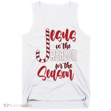 Jesus Is The Reason For The Season Candy Cane Christmas Tank Top