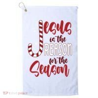 Jesus Is The Reason For The Season Candy Cane Christmas Golf Towel thumb 0