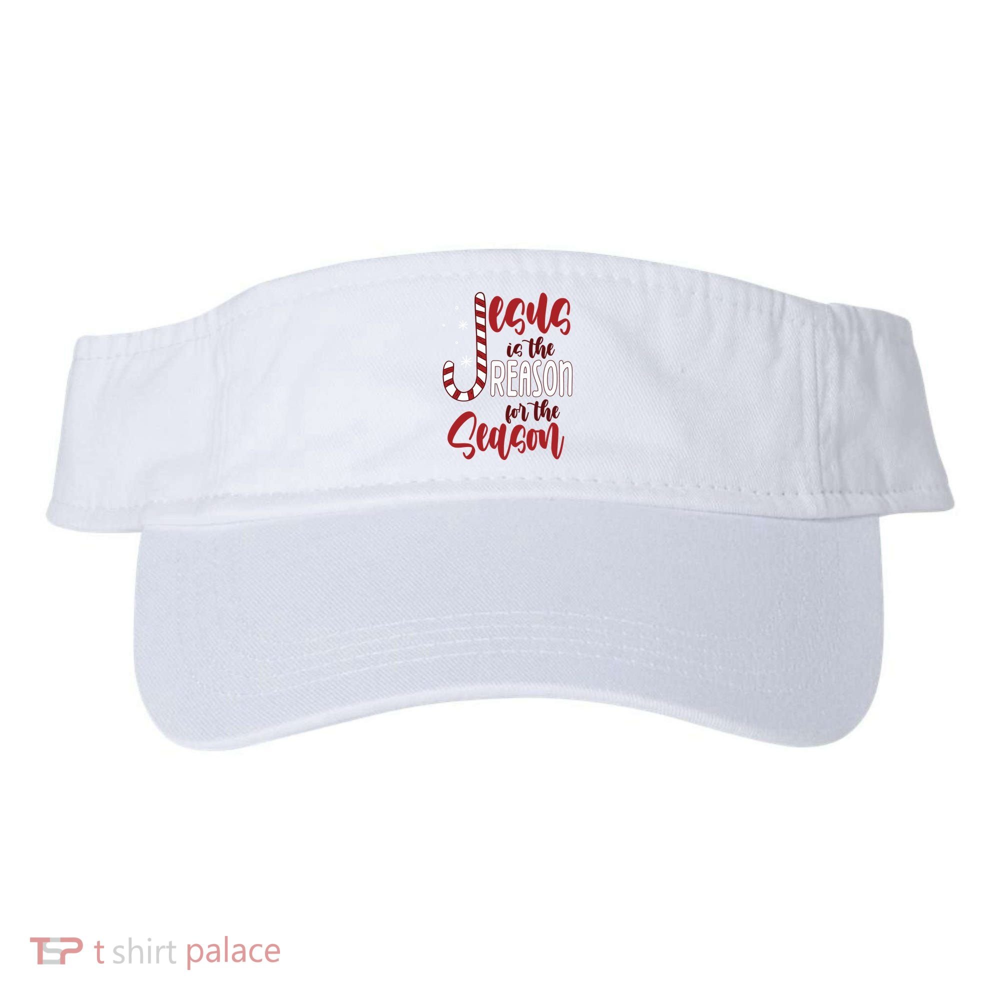 Jesus Is The Reason For The Season Candy Cane Christmas Visor