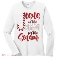 Jesus Is The Reason For The Season Candy Cane Christmas Women's Long Sleeve Shirt thumb 0