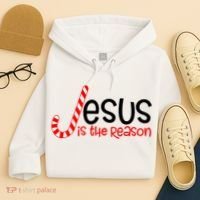 Jesus Is The Reason Candy Cane Christmas Hoodie thumb 4