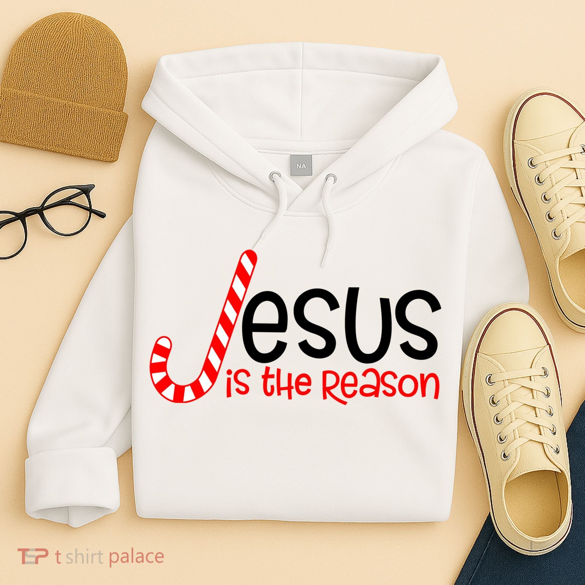Jesus Is The Reason Candy Cane Christmas Hoodie