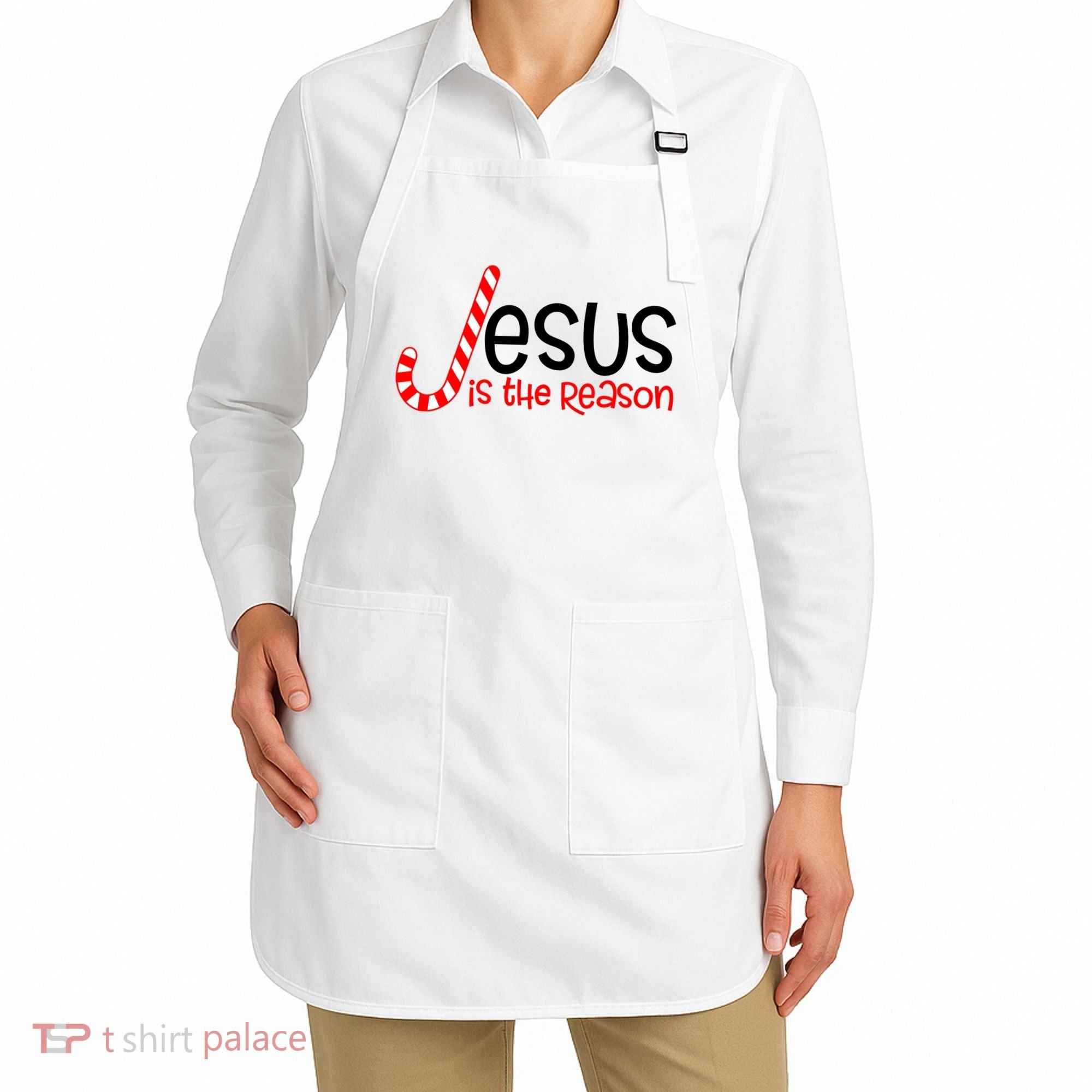 Jesus Is The Reason Candy Cane Christmas Apron