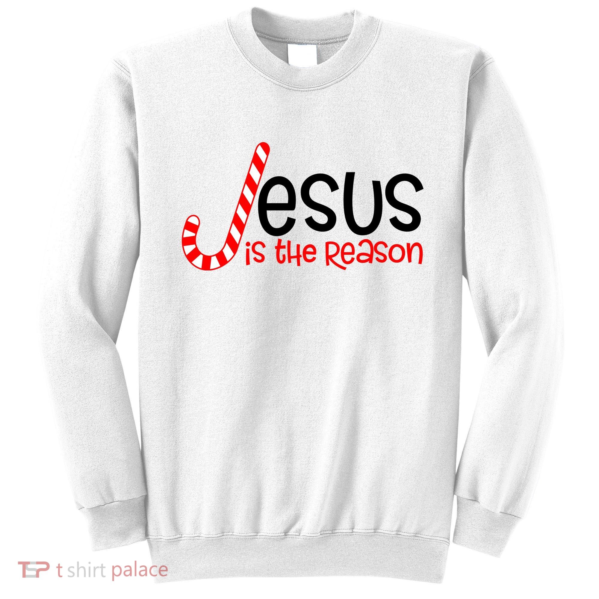 Jesus Is The Reason Candy Cane Christmas Sweatshirt