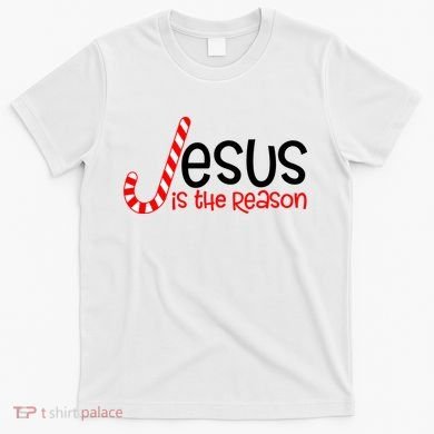 Jesus Is The Reason Candy Cane Christmas T-Shirt