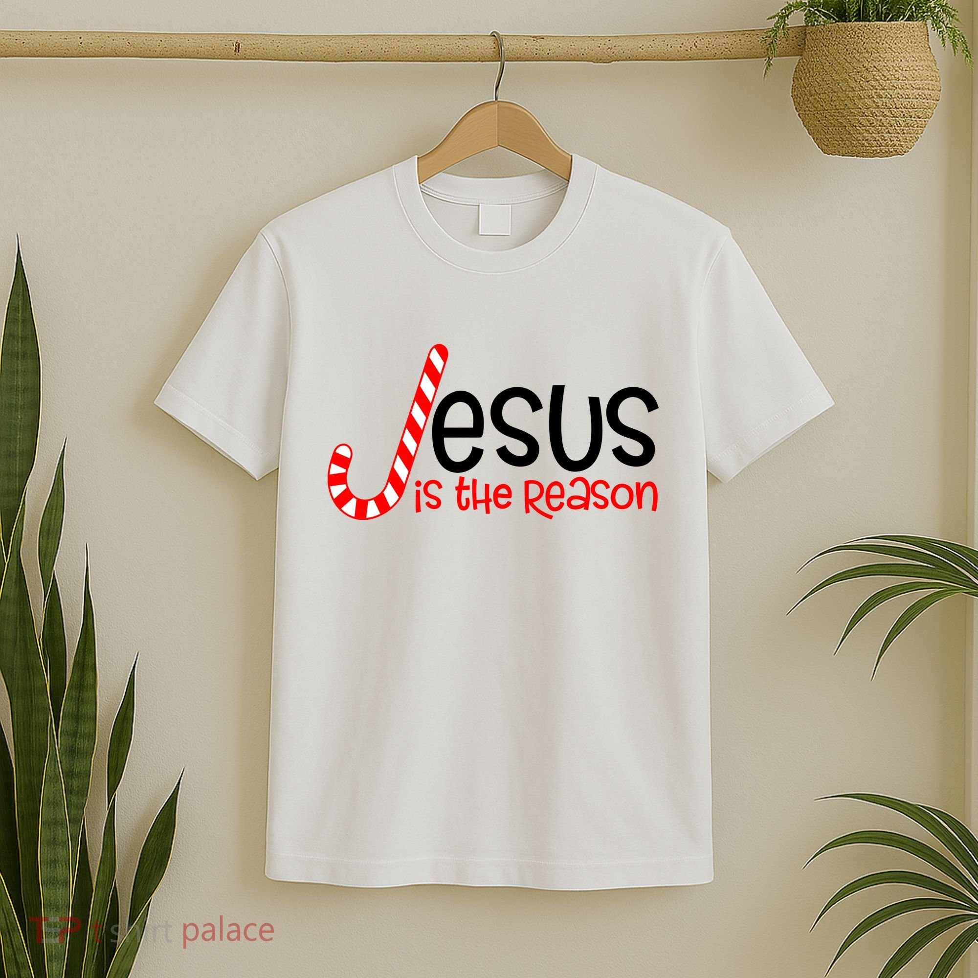 Jesus Is The Reason Candy Cane Christmas T-Shirt