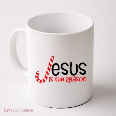 Jesus Is The Reason Candy Cane Christmas Coffee Mug