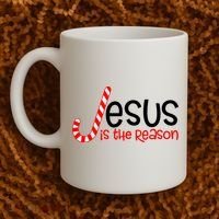 Jesus Is The Reason Candy Cane Christmas Coffee Mug thumb 2