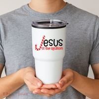 Jesus Is The Reason Candy Cane Christmas Tumbler thumb 2