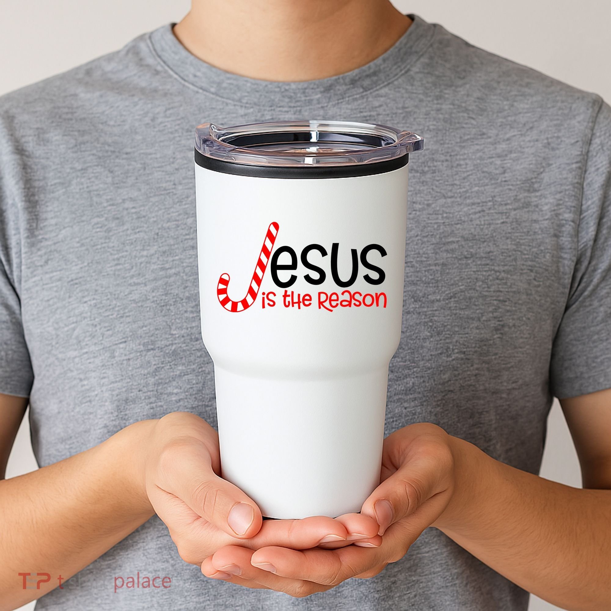 Jesus Is The Reason Candy Cane Christmas Tumbler