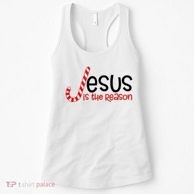 Jesus Is The Reason Candy Cane Christmas Women's Tank Top
