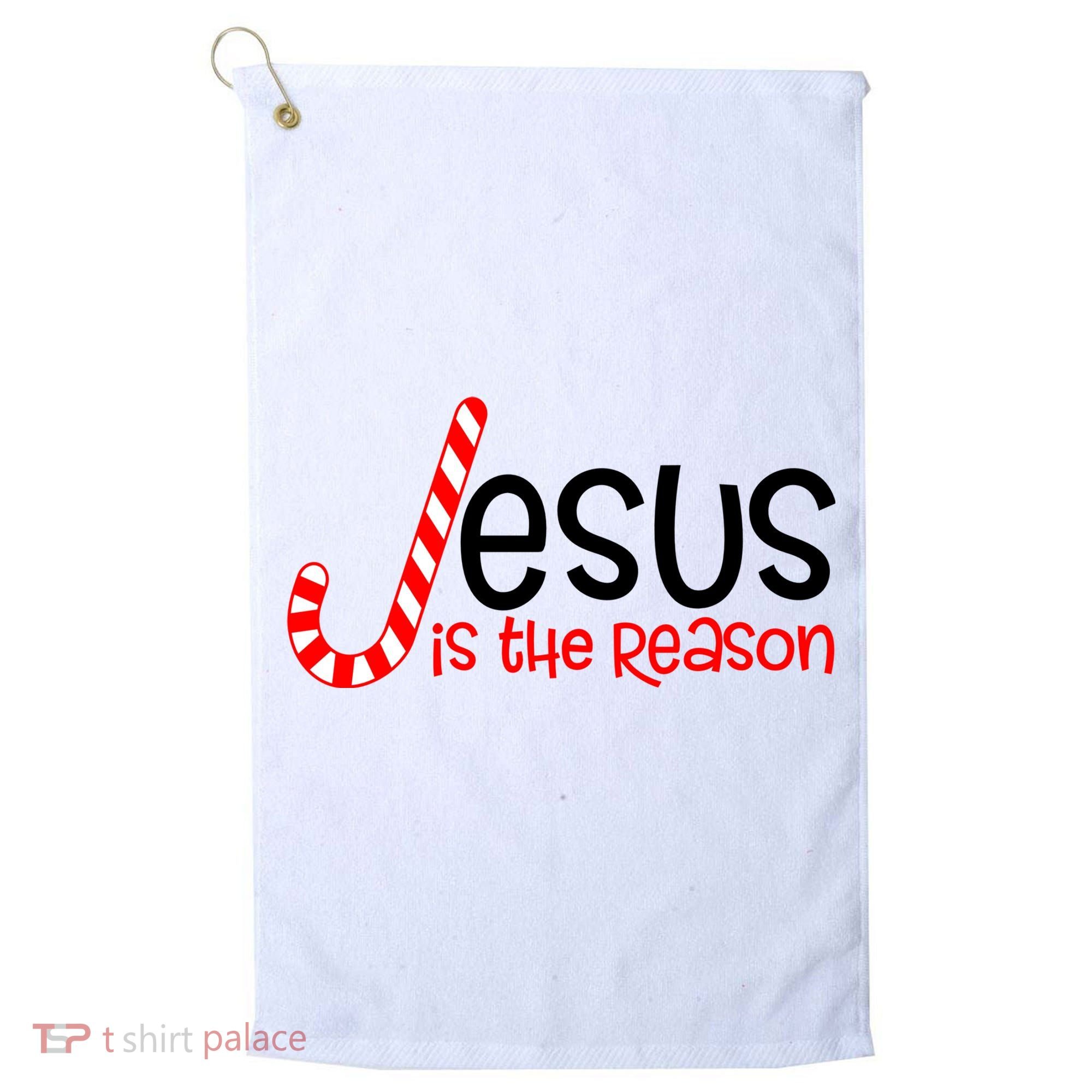 Jesus Is The Reason Candy Cane Christmas Golf Towel
