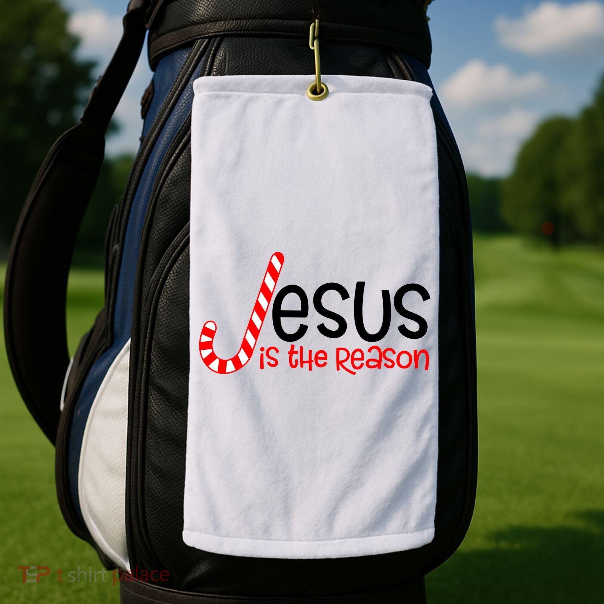 Jesus Is The Reason Candy Cane Christmas Golf Towel