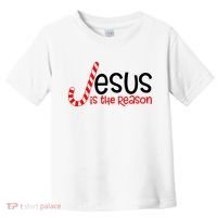 Jesus Is The Reason Candy Cane Christmas Toddler T-Shirt thumb 0