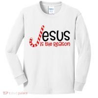 Jesus Is The Reason Candy Cane Christmas Kids Long Sleeve Shirt thumb 0
