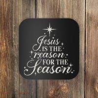 Jesus Is The Reason For The Season Christian Christmas Coaster thumb 0