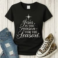 Jesus Is The Reason For The Season Christian Christmas Women's T-Shirt thumb 3