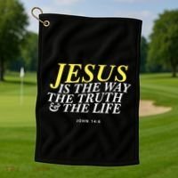 Jesus Is The Way The Truth Gift Golf Towel thumb 1