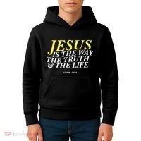 Jesus Is The Way The Truth Gift Kids Hoodie thumb 4