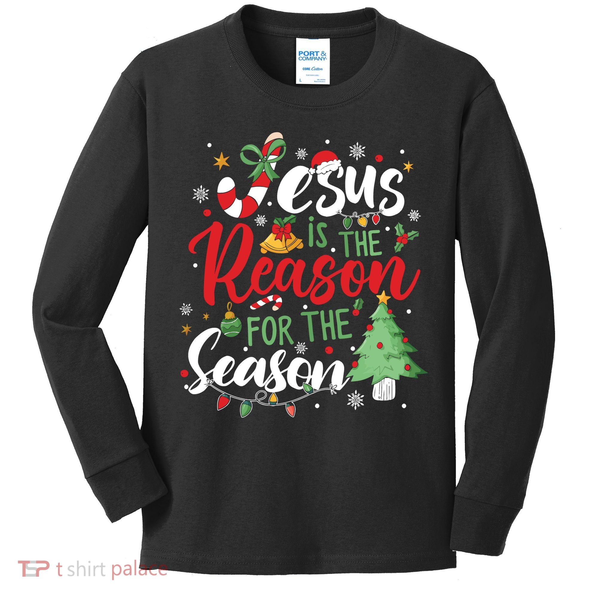 Jesus Is The Reason For The Season Christmas Kids Long Sleeve Shirt