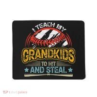 J5R0 I Teach My Grandkids Hit And Steal Retro Baseball Lover Mousepad thumb 0