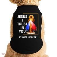 Jesus I Trust In You Divine Mercy Catholic Christian Doggie Tank thumb 0