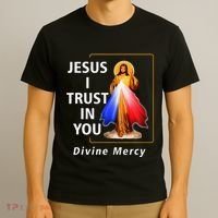 Jesus I Trust In You Divine Mercy Catholic Christian T-Shirt thumb 3