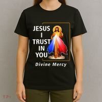 Jesus I Trust In You Divine Mercy Catholic Christian T-Shirt thumb 4