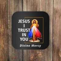 Jesus I Trust In You Divine Mercy Catholic Christian Coaster thumb 0