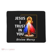 Jesus I Trust In You Divine Mercy Catholic Christian Mousepad thumb 0