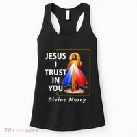 Jesus I Trust In You Divine Mercy Catholic Christian Women's Tank Top thumb 0