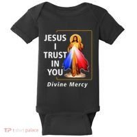 Jesus I Trust In You Divine Mercy Catholic Christian Baby Bodysuit thumb 0