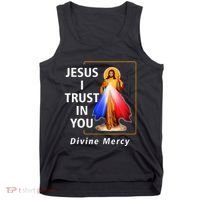 Jesus I Trust In You Divine Mercy Catholic Christian Tank Top thumb 0