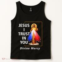 Jesus I Trust In You Divine Mercy Catholic Christian Tank Top thumb 2