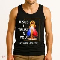 Jesus I Trust In You Divine Mercy Catholic Christian Tank Top thumb 3