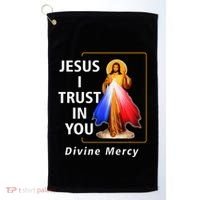 Jesus I Trust In You Divine Mercy Catholic Christian Golf Towel thumb 0