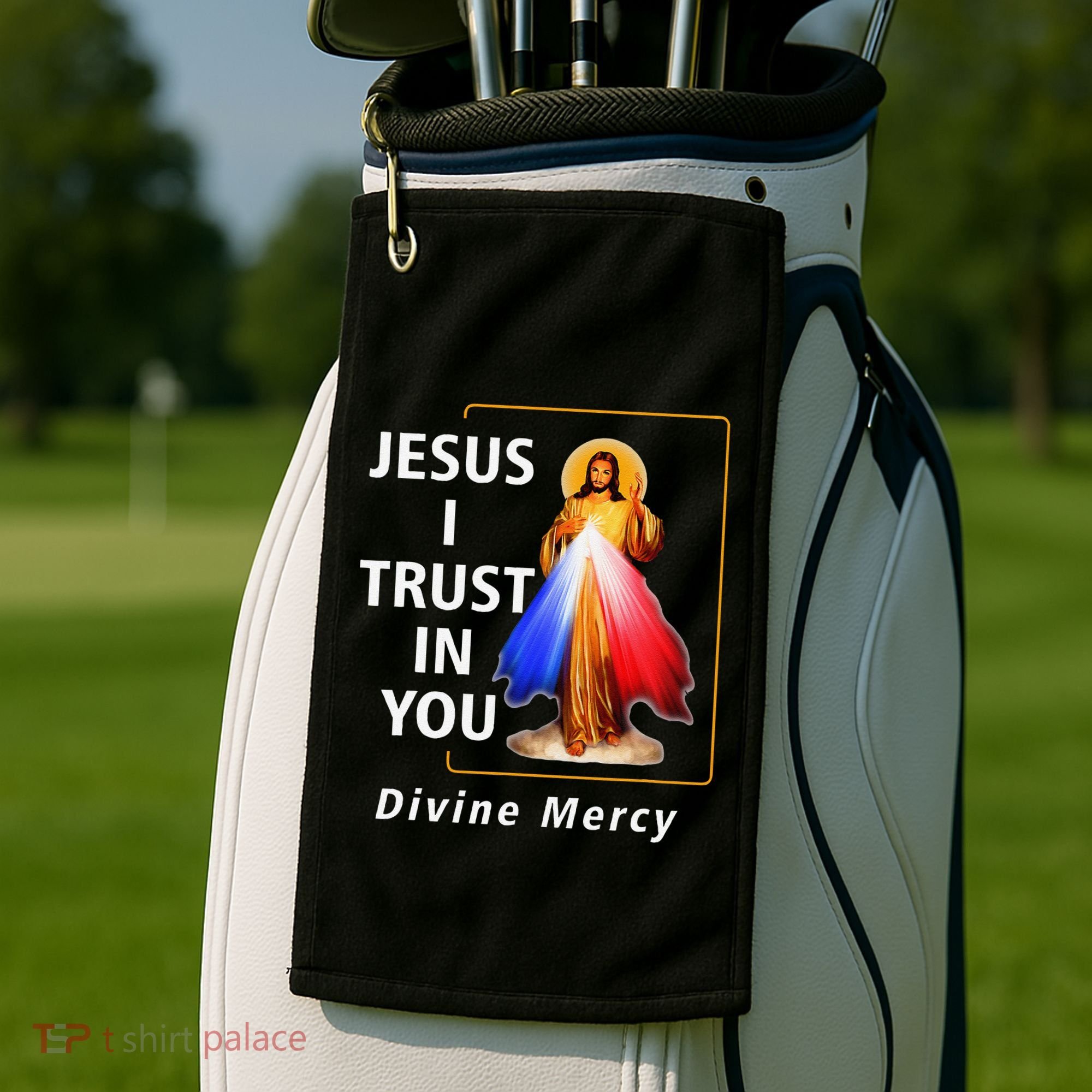 Jesus I Trust In You Divine Mercy Catholic Christian Golf Towel