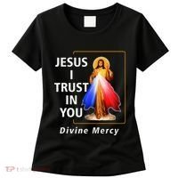 Jesus I Trust In You Divine Mercy Catholic Christian Women's T-Shirt thumb 0