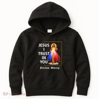 Jesus I Trust In You Divine Mercy Catholic Christian Kids Hoodie thumb 0