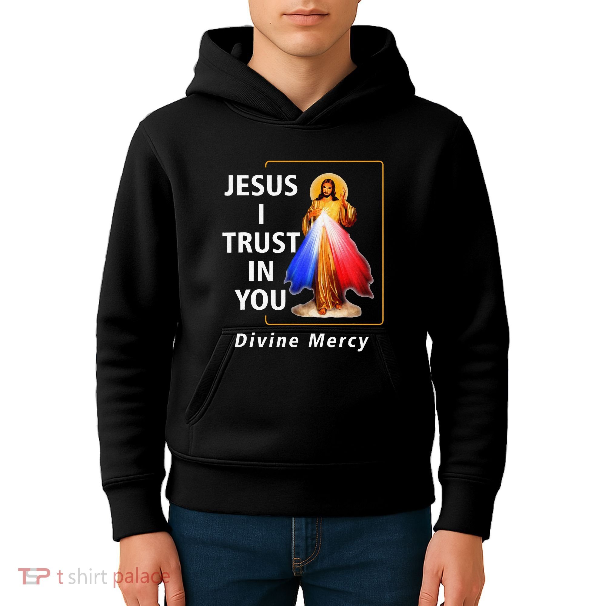 Jesus I Trust In You Divine Mercy Catholic Christian Kids Hoodie