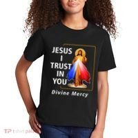 Jesus I Trust In You Divine Mercy Catholic Christian Kids T-Shirt thumb 2