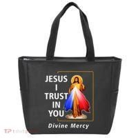 Jesus I Trust In You Divine Mercy Catholic Christian Tote Bag thumb 0