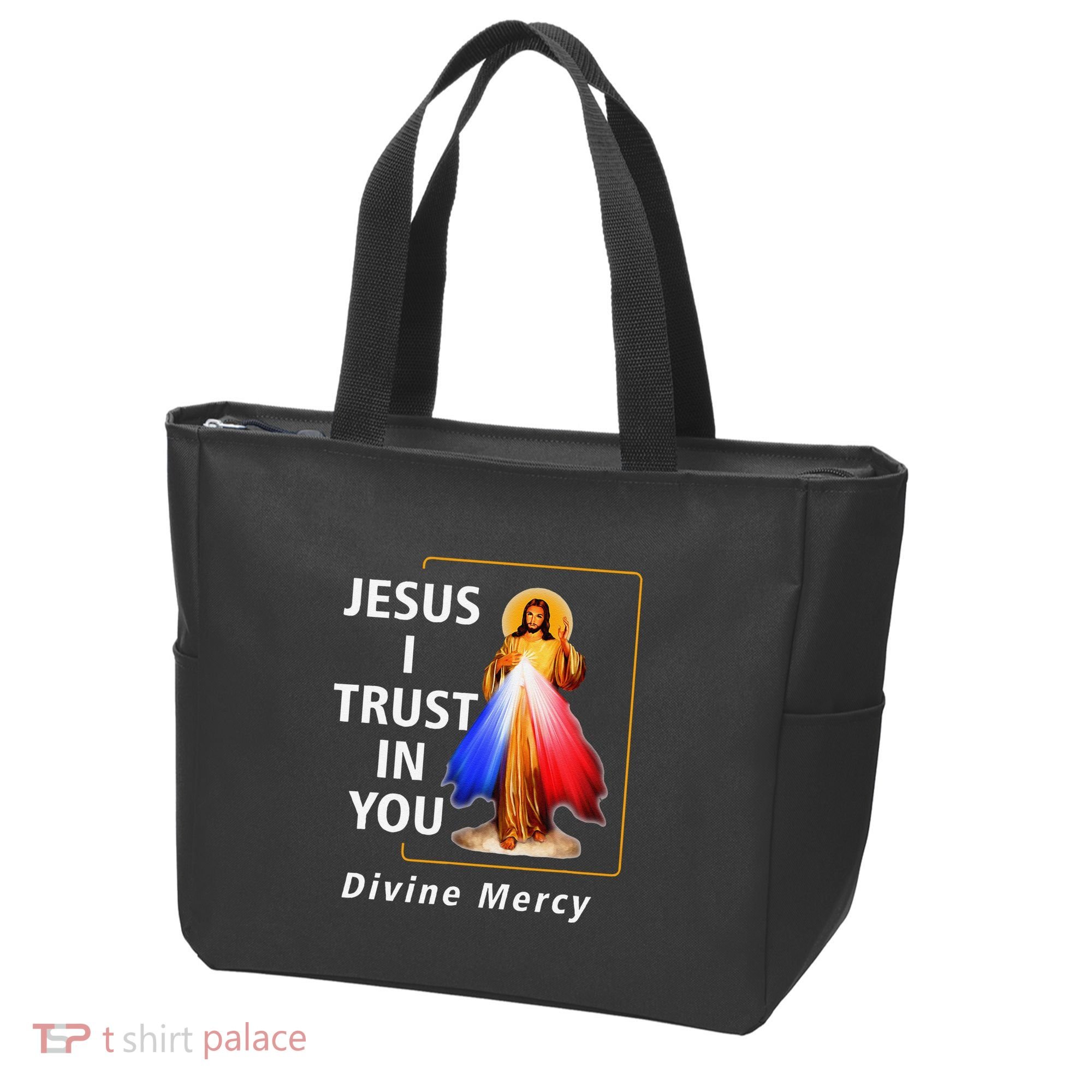 Jesus I Trust In You Divine Mercy Catholic Christian Tote Bag