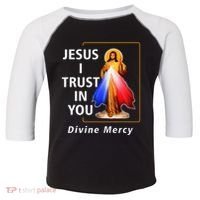 Jesus I Trust In You Divine Mercy Catholic Christian Toddler Fine Jersey T-Shirt thumb 0