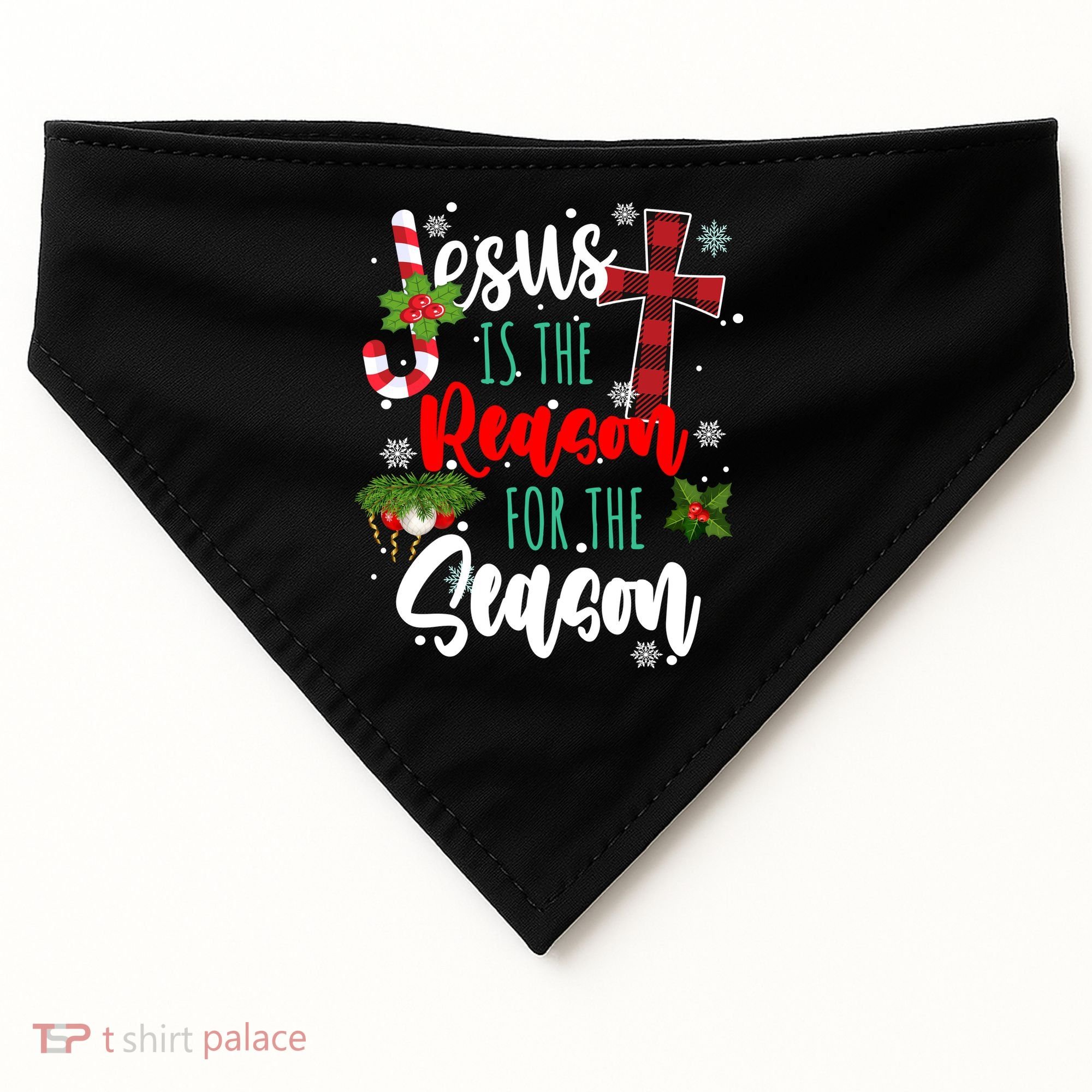 Jesus Is The Reason For The Season Holiday Christmas USA-Made Doggie Bandana