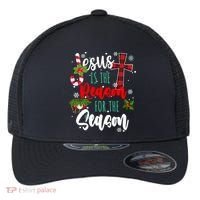 Jesus Is The Reason For The Season Holiday Christmas Flexfit Unipanel Trucker Cap thumb 0