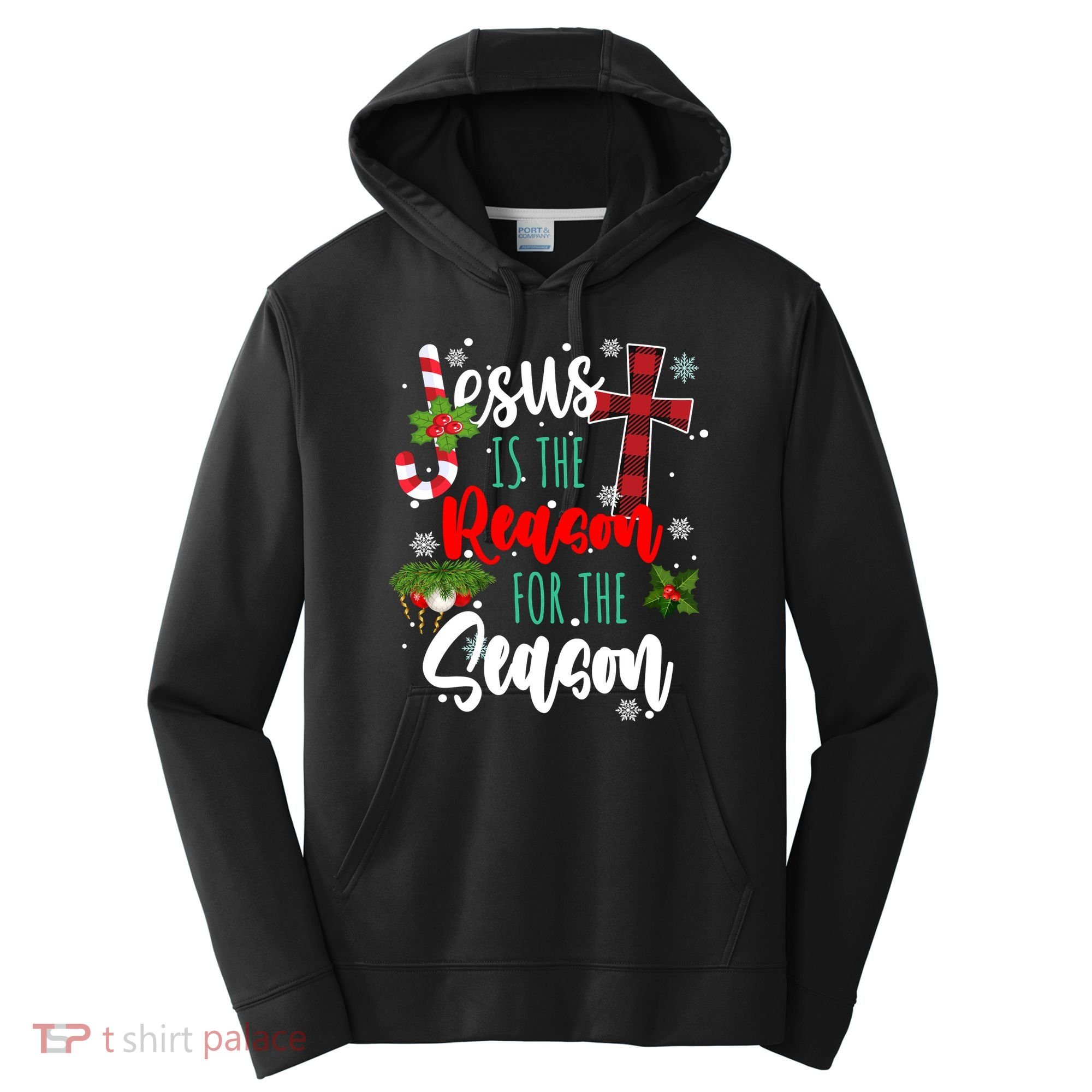 Jesus Is The Reason For The Season Holiday Christmas Performance Fleece Hoodie