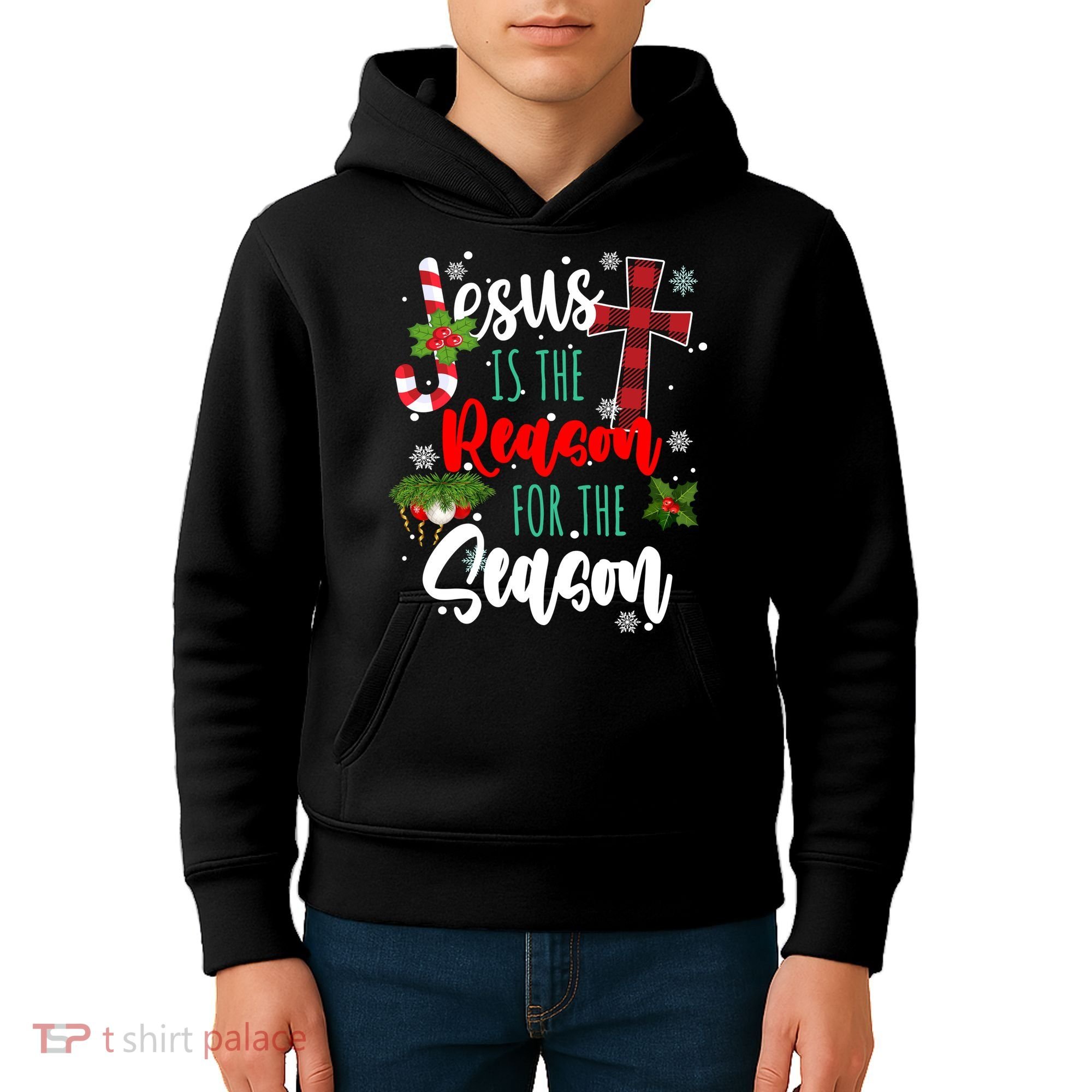 Jesus Is The Reason For The Season Holiday Christmas Kids Hoodie