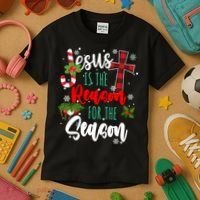 Jesus Is The Reason For The Season Holiday Christmas Kids T-Shirt thumb 3